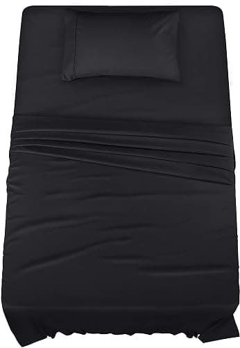 Utopia Bedding Twin Sheet Set – 3 Piece Bed Sheets for Twin Size Bed, Soft and Breathable Microfiber, Includes 1 Fitted Sheet, 1 Flat Sheet and 1 Pillowcase (Black) - Image 1