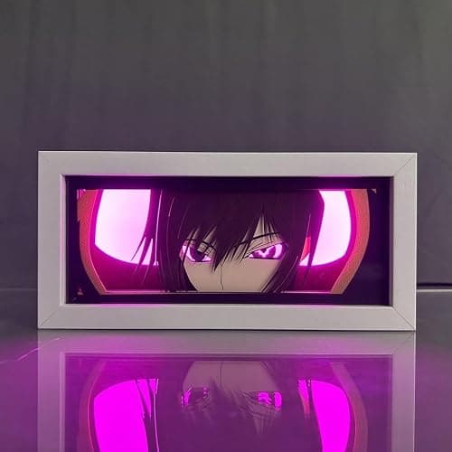 Zhongkaihua Anime Light Box Lamp LED 3D Night Light Art Cut Paper Carving, Code Geass Lelouch of The Rebellion Figure Lamp Home Room Desk Decorations - Image 1