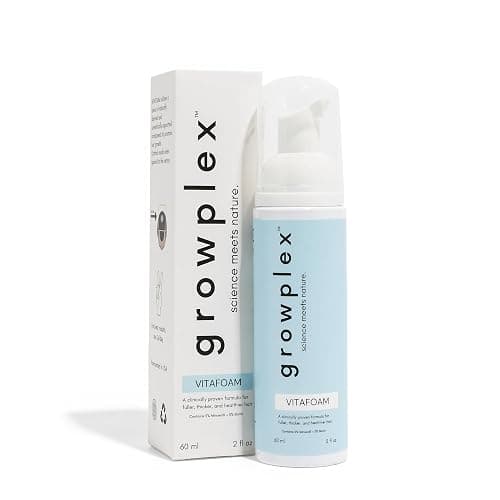 Growplex Vitafoam 5% Minoxidil Foam for Men & Women, DHT Blocking Minoxidil for Men Foam, Non-Greasy, Fast-Drying Formula for Hair Regrowth - Image 1
