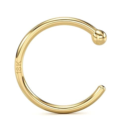 Body Candy Solid 18k Gold Nose Hoop Nose Ring, Real Gold Hypoallergenic Nose Piercing Jewelry - Handmade in USA by Master Jeweler, 20 Gauge 5/16" - Image 1