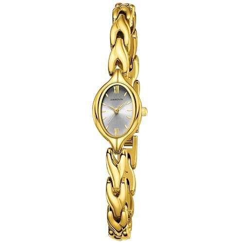 JIANDUN Vintage Women's Oval Bracelet Watch, Waterproof Stainless Steel Band with Adjustment Tool, Retro Ladies Quartz Wristwatch, Perfect for Daily Wear and Special Occasions - Image 1