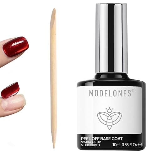 modelones U V Peel off Gel Base Coat, Quick Dry Peelable Base Coat for Gel Nail Polish Beginner Friendly Gentle Protection for Thin & Weak Nails,10ml - Image 1