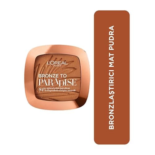L'Oreal Paris Bronzer - Back To Bronze Matte Bronzing Pressed Powder, Shimmer Free, Medium, Compact Case - Image 1