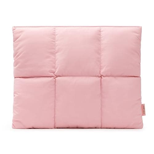 Comfyable Puffy Laptop Sleeve 13 Inch 14 Inch, Quilted Puffer Laptop Carrying Case for Women, Pillow Case Compatible with MacBook Air/Pro M5 M4 M3 M2 Pro/Max 2026, 13" MacBook Neo A18, Pink - Image 1