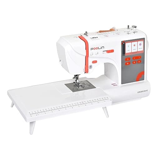 PooLin EOC03(2in1) Sewing and Embroidery Machine 4"x4" & 4"x9.25" Embroidery Size, 130 Built-in Designs 207 Sewing Stitches, 4.3" Touch Screen with WiFi Transfer, Includes Full Kits 1-on-1 Training - Image 1