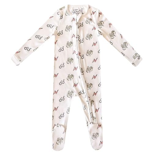 Copper Pearl Harry Potter Zip-Up Footie Baby Pajamas: Ultra-Soft Boys & Girls Pajamas, Premium Knit Fabric in Stylish Prints, Tag-Free with Two-Way Zipper, Newborn to 24 Months - Image 1