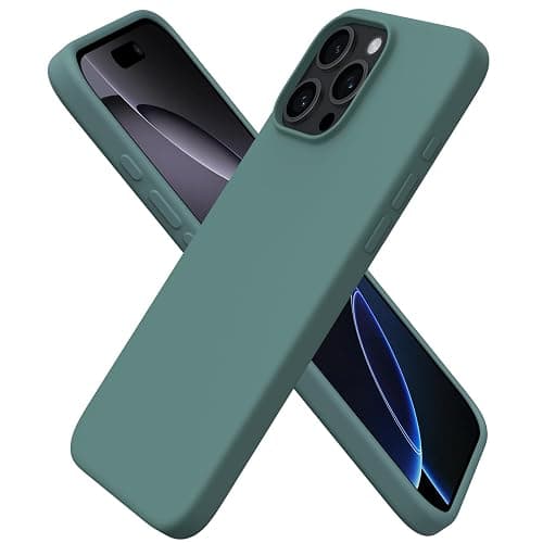 ORNARTO Compatible with iPhone 16 Pro Max Case 6.9",Liquid Silicone 3 Layers Full Covered Soft Gel Rubber Phone Case,Shockproof Protective Cover 6.9 Inch with Anti-Scratch Microfiber Lining-Pine Green - Image 1