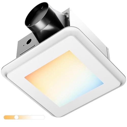 Amico Bathroom Exhaust Fan with Light, 80 CFM, 0.9 Sones, 1000LM, 5CCT, Easy Install, Ceiling Mount Shower Bathroom Fan, Adjustable Exhaust Vent with light, UL Certified - Image 1