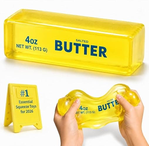 Butter Squishy, Squeeze Soft Butter Luck Squishy Skin Slow Rising Sensory Stress & Anxiety Relief Fidget for Adults Gift Novelty Anxiety Calming Desk Party Favors - Image 1