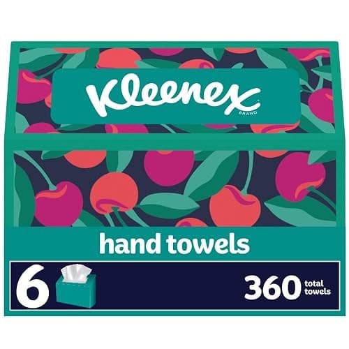 Kleenex Disposable Paper Hand Towels, 6 Boxes, 60 Tissues per Box (360 Total Tissues), Packaging May Vary - Image 1