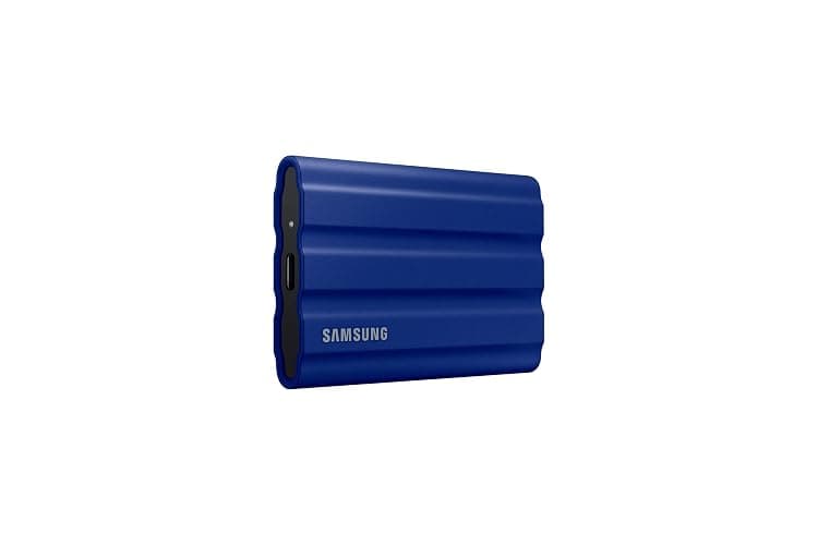 SAMSUNG T7 Shield 2TB Portable SSD, USB 3.2 Gen2, Rugged, IP65 Rated, for Photographers, Content Creators and Gaming, External Solid State Drive (MU-PE2T0R/AM, 2022), Blue - Image 1