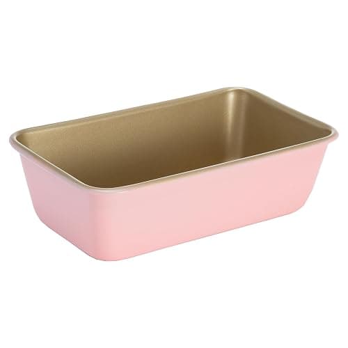 Paris Hilton Nonstick Carbon Steel Bakeware Collection, 9-Inch x 5-Inch Loaf Pan, Dishwasher Safe, Made without PFOA and PFAS, Pink Champagne Two-Tone - Image 1