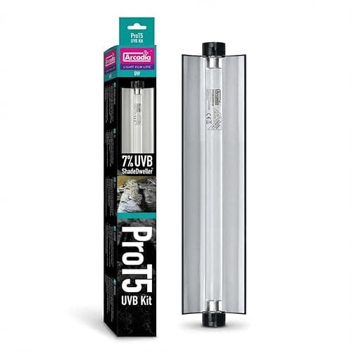 Arcadia T5 UVB Reptile Light Fixture Kit 12" Long 8 Watts 7% UVB ShadeDweller – Complete UVB Light for Reptiles, Turtles, Snake, Bearded Dragon Lamp, Long Lasting Easy to Use Professional Lighting - Image 1