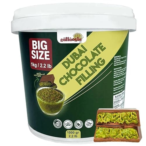 Gulluoglu Dubai Chocolate Filling 2.2 Lb / 1 Kg Pistachio Cream with Crispy Kadayif | Middle Eastern Gourmet Dessert Best Ingredient For Dubai Chocolate | Rich, Crunchy & Decadent Treat (2.2 lb / 1 Kg) - Image 1