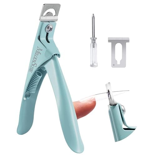 MelodySusie Acrylic Nail Clippers, Professional Nail Clippers Cutters for Acrylic Nails Fake Nail Tips, Adjustable Stainless Nail Trimmer, Manicure Tool for Salon Home Nail Art, Green - Image 1