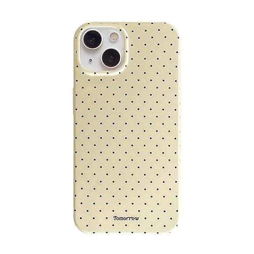 inewateri Compatible with iPhone 15 Case with Cute Fashion Polka Dot Aesthetics Design Simple Cases for Soft TPU Slim Protection Cover-Lemon-Yellow - Image 1