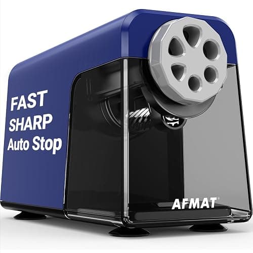AFMAT Electric Pencil Sharpener Heavy Duty, 6 Holes, Auto Stop Pencil Sharpener for Artists, Classroom Electric Sharpener for 6-11mm Colored Pencils, 7000 Sharpenings, Fast Sharpen, Save Pencils PSX1 - Image 1