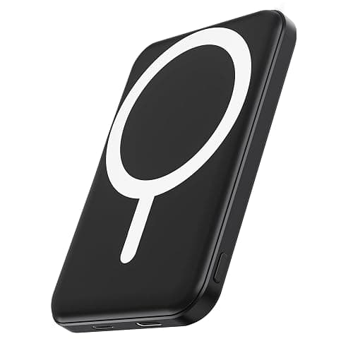 podoru for Magsafe Battery Pack, 5000mAh Magnetic Power Bank with Type-C Cable 20W PD Fast Charging Lighting Input Wireless Portable Charger for iPhone 17/16/15/14/13/12/ All Series-Black - Image 1