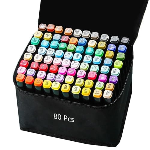 Zmcik 80 Colors Alcohol Markers Art Markers for Kids and Adult Drawing Marker Dual Tip Coloring Painting Perfect for Boys Girls Students Gift - Image 1