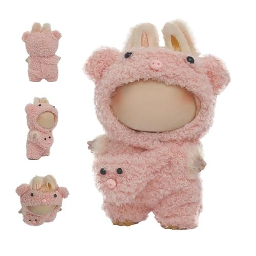 HiOKOU Clothes for Labubu 17cm Accessories Suit Cute Clothes for Doll Dress up Animal Style Outfits (NO Doll) (Pig) - Pig - Image 1