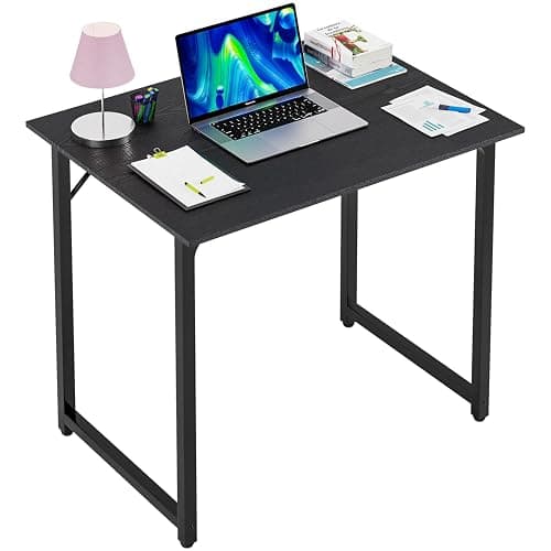 PayLessHere | 32 Inch Computer Desk | Black | Office Desk with Metal Frame, Adjustable Feet | Water-Resistant, Scratchproof Surface | Sturdy Writing Table for Home Office or Study | Pack of 1 - Image 1