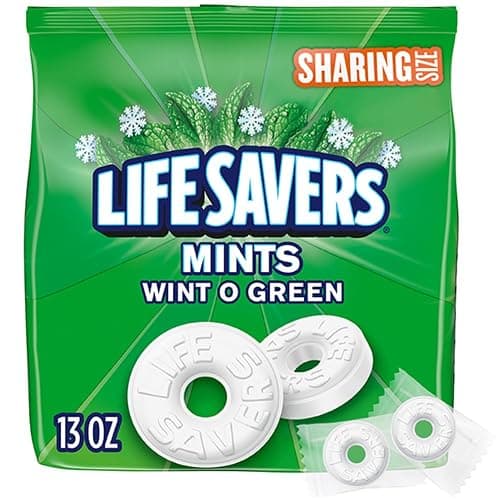 LIFE SAVERS Wint-O-Green Flavor Breath Mints Hard Candy, Sharing Size, LIFE SAVERS Hard Candy, 13 oz Bag - Wint-O-Green - Image 1