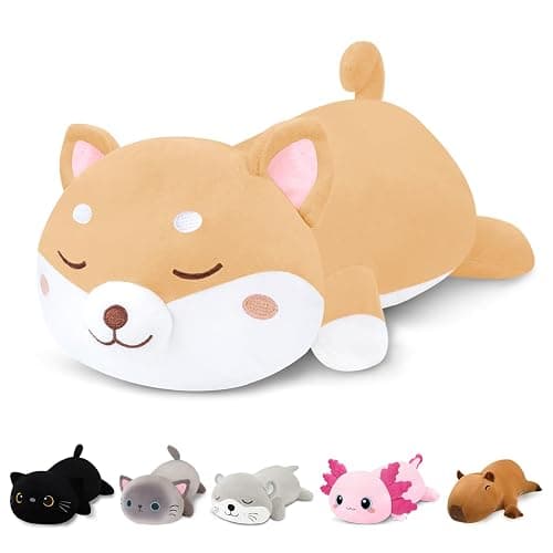 Finebee Weighted Shiba Inu Stuffed Animals, Cute Weighted Dog Plush, Soft Stuffed Weighted Shiba Inu Plushie Gifts for Kids & Adults(9.8" 0.8Lbs) - Image 1