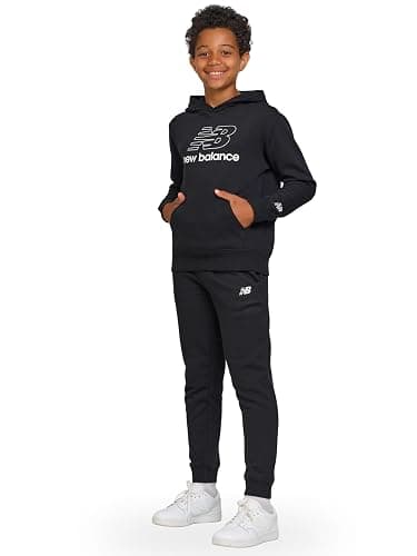 New Balance Boys & Toddlers Athletic 2 Piece – Soft Fleece Pullover Hoodie & Joggers Sweatsuit Activewear Set (2T-12) - Image 1