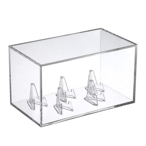 Kcgani 5 Ring Championship Ring Display Case, Clear Tournament Ring Holder Box, Acrylic Display Easel and Stand Holder for Multiple Rings Baseball Softball Football Cheer Leading Ring, Removable Door - Image 1