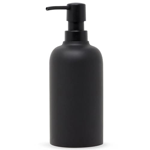 Yew Design Matte Black Soap Dispenser for Bathroom, 15oz Round Rustproof Liquid Hand Dish Soap Dispenser Pump for Kitchen Sink, Countertop, and Bathroom - Image 1