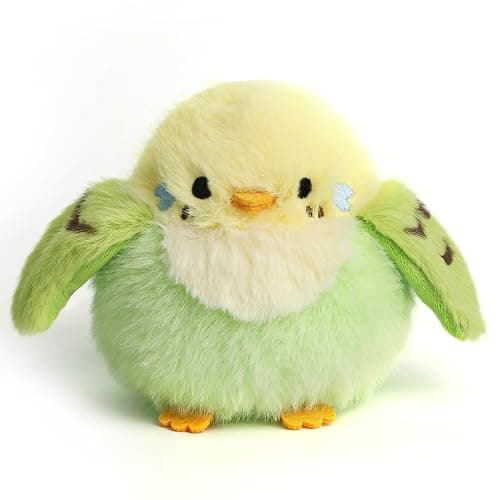 ABEARCAR 3.9 inches Parakeet Plush Toy Bird Stuffed Animal Plush Toy Holder Bag Pendant Party Christmas Birthday Valentine's Day Gifts Toys for Kids Girlfrends - Image 1
