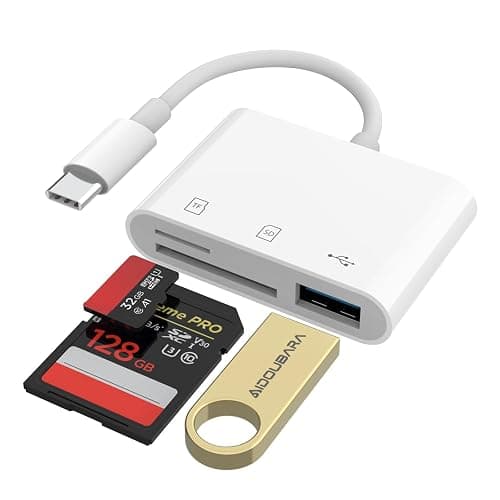 USB C SD Card Reader for iPhone 17/16/15, Memory Card Reader with SD Micro SD and USB Port, Digital Camera Adapter Compatible with iPad, Mac, MacBook Pro/Air, Kodak Pixpro and More Type C Devices - Image 1