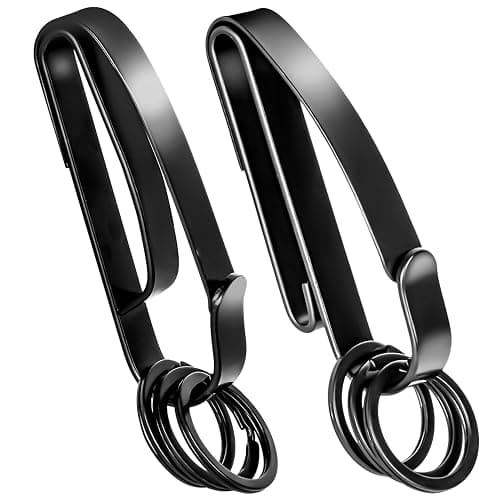 CREASOL 2-Pack Duty Belt Key Holder, Heavy-Duty Quick-Release Clip with Rings, Stainless Steel Stealth Design for Police, Security, and First Responders, Fits up to 2.25-Inch Belts - Image 1