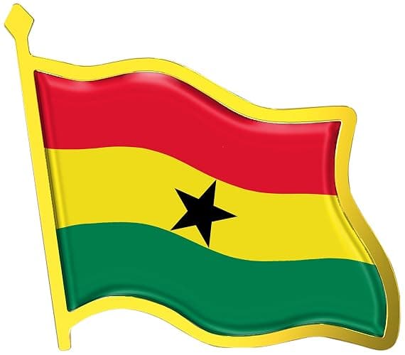 Ghana Flag Lapel Pin - Enamel Metal National Badge | World Travel Souvenir Gifts for Men & Women | Country Flag Patriotic Brooch Bulk Pack of Pins for Hat, Tie, Clothes, Backpack (1pc) - Image 1
