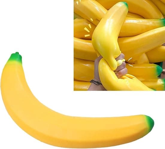 Banana Squishy, Giant Banana Squishy Jumbo Stretchy Perfect to Squeeze for Stress & Anxiety Relief, Sensory Fidget Easy Sqweezy Gifts Adults - Image 1