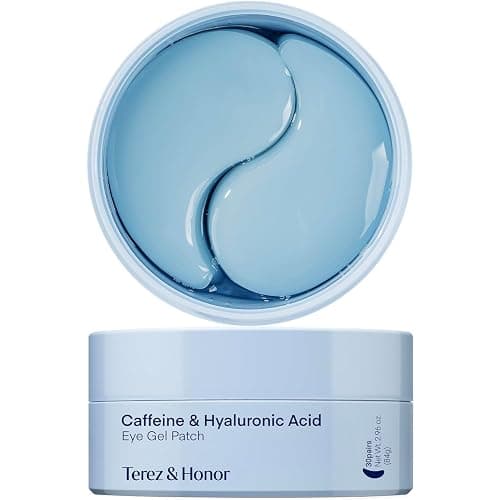 Terez & Honor Under Eye Patches for Dark Circles - 60 Korean Hydrogel Masks for Puffiness, Bags, Wrinkle with Caffeine, Hyaluronic Acid, Niacinamide - Undereye Hydrating & Cooling, Vegan, No Fragrance - Image 1