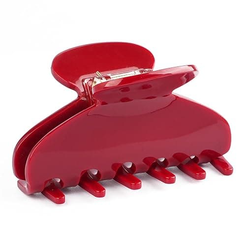 MAORULU Medium Cute Acetate Hair Claw Clip for Women Girls, 3 Inch Cherry Red Claw Clips for Thin & Medium Thick Hair, Durable French Banana Clip with Gift Box, Celluloid Accessories - Image 1