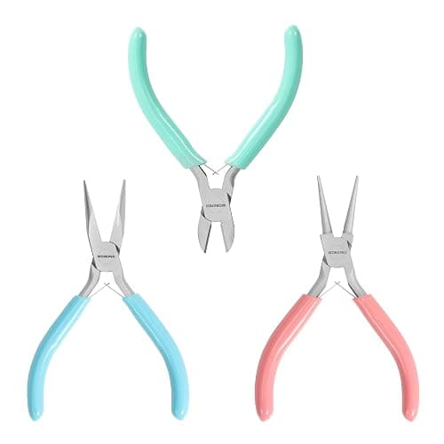 WORKPRO Jewelry Pliers Set, 3 Pack Jewelry Making Tool Kit Includes Mini Needle Nose Plier/Chain Nose Plier, Round Nose Plier and Wire Cutter for Jewelry Repair, DIY Crafts, Jewelry Making Supplies - Image 1