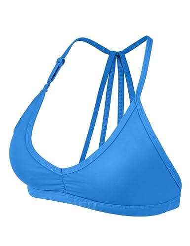 YEOREO Workout Sports Bras for Women Padded Strappy Open Back Gym Bra Light Impact Criss Cross Yoga Crop Top - Image 1