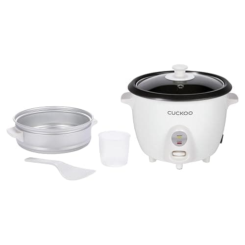 CUCKOO One Touch Rice Cooker 12-Cup Cooked, Small Rice Cooker & Warmer with Steamer Tray, Versatile Grain Cooker, Soup Maker, Auto Keep Warm, 6-Cup Uncooked, White (CR-0601C) - Image 1