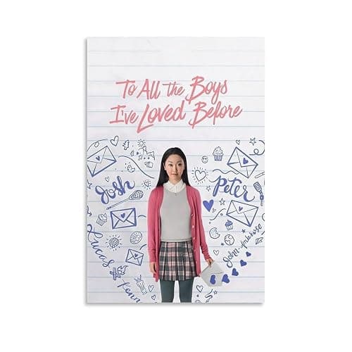 LRefiozas Single Hanging Picture To All The Boys I've Loved Before Movie Poster Sweet Romance Teen Canvas Wall Art for Bedroom Dorm Apartment (17) Unframe-style 08x12inch(20x30cm) - Image 1