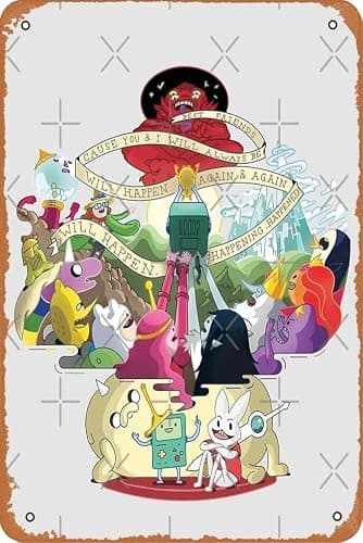 QWOILF Come Along with me - Adventure Time Poster Metal Sign Retro Home Decorative Vintage Tin Sign 8x12 Inch - Image 1