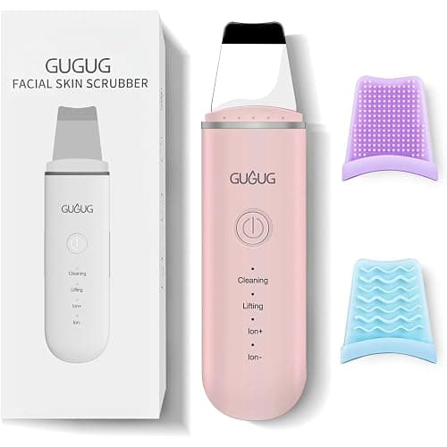 GUGUG Skin Scrubber Face Spatula Skin Spatula Pore Cleaner Blackhead Remover Tools for Facial Deep Cleansing-4 Modes, Pink - Image 1