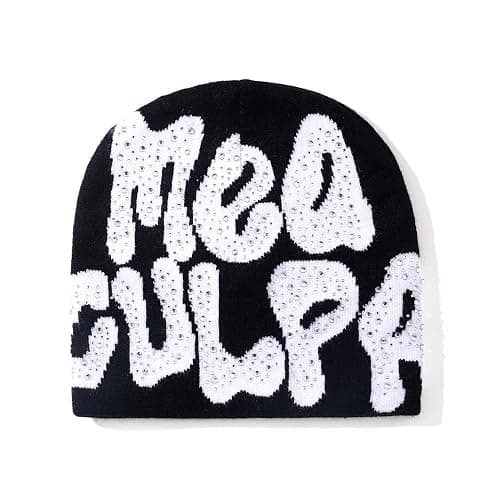 GFLPO MEA Culpa Beanie Y2k Beanie Women Beanies Y2k Hat Graphic Beanies Winter Hat Knit Skull Cap Knitted Cap Y2k Accessories - Image 1