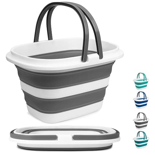 Large Collapsible Mop Bucket, 16L(4.2 Gallon) Plastic Bucket for House Cleaning, Car Washing, Silicone Cleaning Supplier Organizer, Portable Basket with Handle for Laundry Storage, RV Camping, Fishing - Image 1