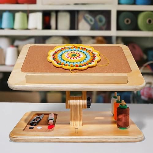 Tnstbiee Adjustable Lap Desk for Sewing & Crafting - Portable Folding Table with Wood Storage for Sewing Machines & Accessories, Perfect for Cross Stitch, Reading, iPad Use & Craft Essentials - Image 1