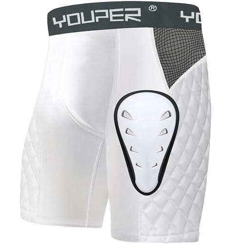 Youper Adult Elite Compression Padded Sliding Shorts w/Protective Athletic Cup for Baseball, Football - Image 1