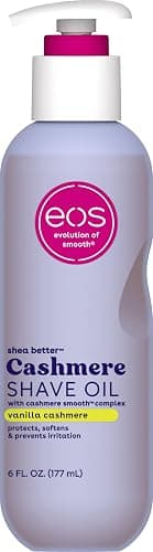 eos Cashmere Shave Oil, Vanilla Cashmere, Soothing Moisturizing, Prevents Irritation and Razor Burn, Bikini Area-Approved, Body Care, 6 fl oz - Image 1