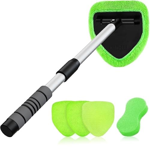 XINDELL 24-inch Windshield Cleaner Tool – Upgrade Large Head Car Interior&Exterior Window Cleaning Kit with Extendable Handle & 4 Microfiber Pads, Auto Wiper Brush for Car, Trucks, SUVs, RVs & Home - Image 1