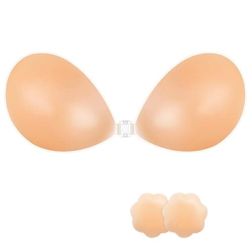 NONIO Adhesive Bra Strapless Sticky Invisible Push up Reusable Silicone The Best Off Backless Viscous for Women - Image 1
